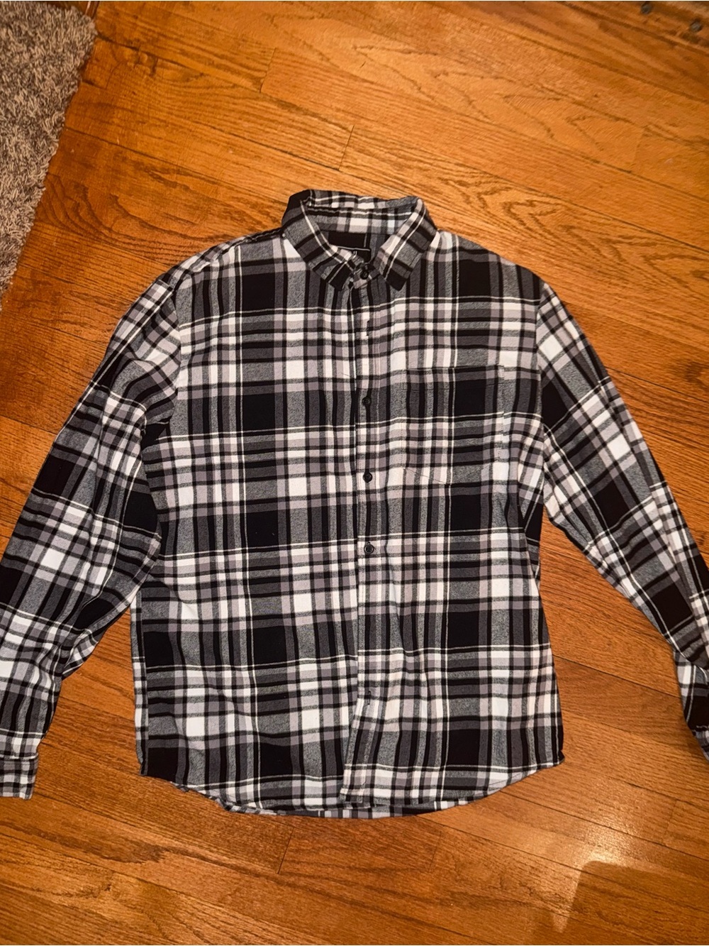 Forever 21 Black and White Plaid Button-Down Shirt